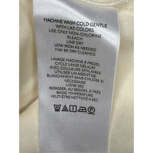 Maeve Anthropologie Ivory Floral Lace Tiered Mini Dress XL Sweetheart Smocked - Picture 13 of 16